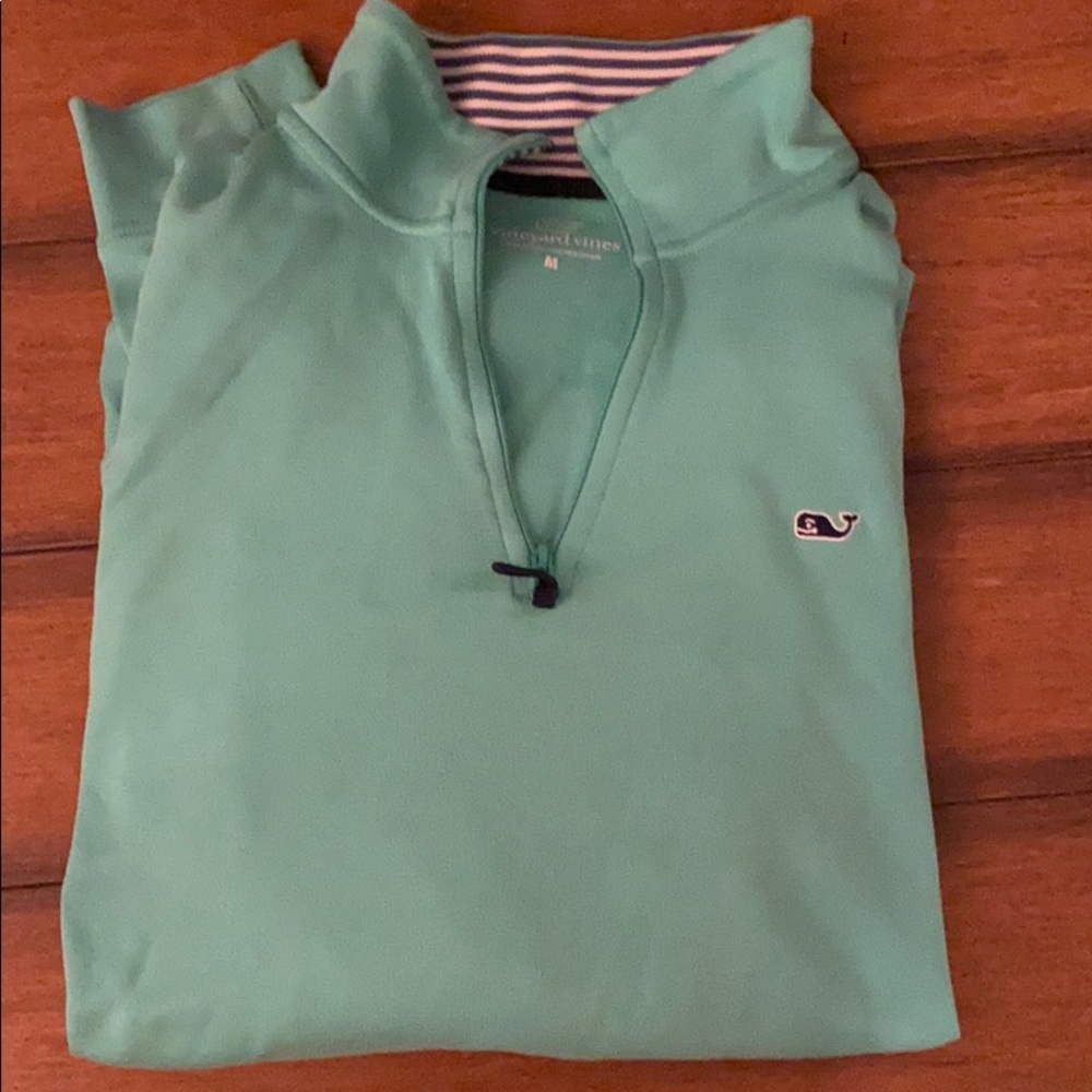 Mint Green Vineyard Vines 1/4 Zip Sweatshirt